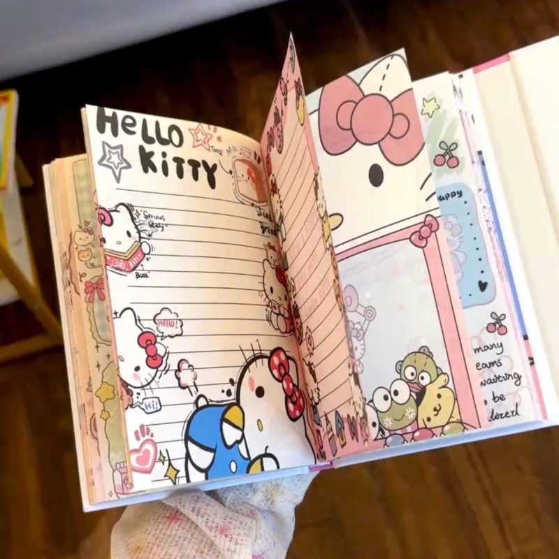 Art Book Illustration - Notatnik Hello Kitty z wycięciami, trzyczęściowy,